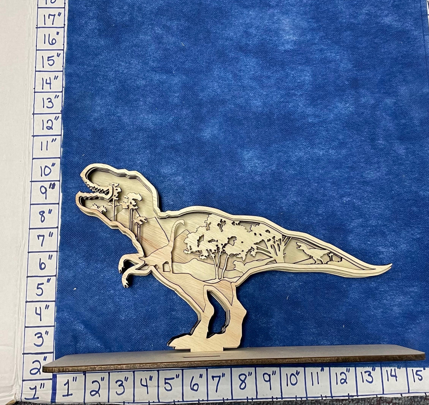 Dinosaur T Rex layered Wood Scene