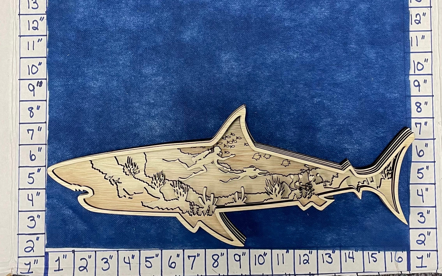 Shark layered Wood Scene
