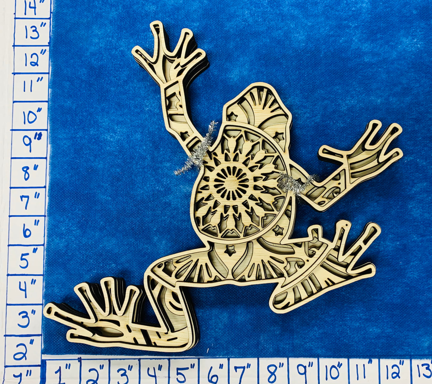 Mini Frog 3D Wood Mandala plaque