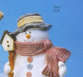 Snowman with birdhouse