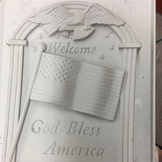 Welcome God bless America plaque