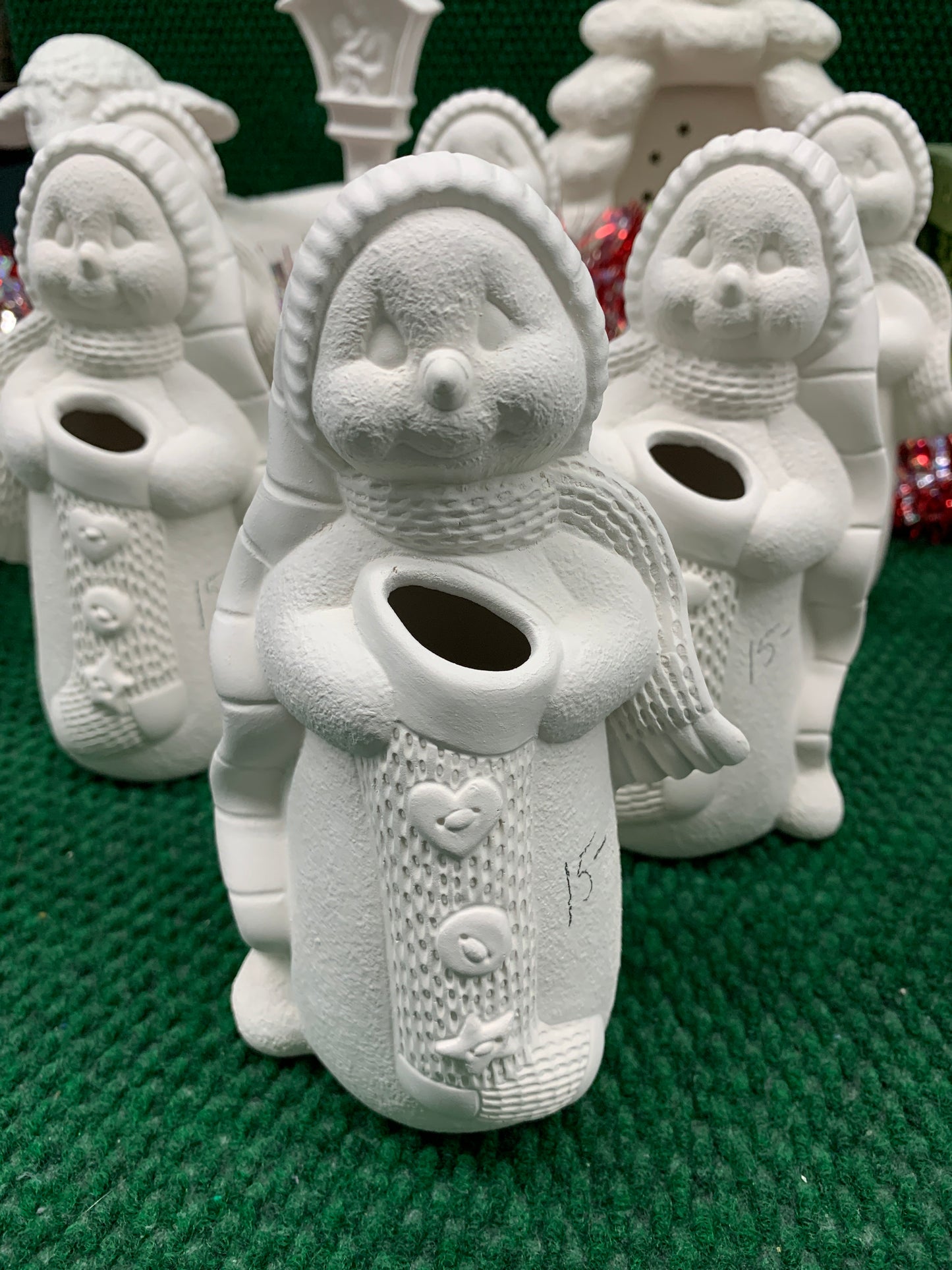 Snowman candy cane holder