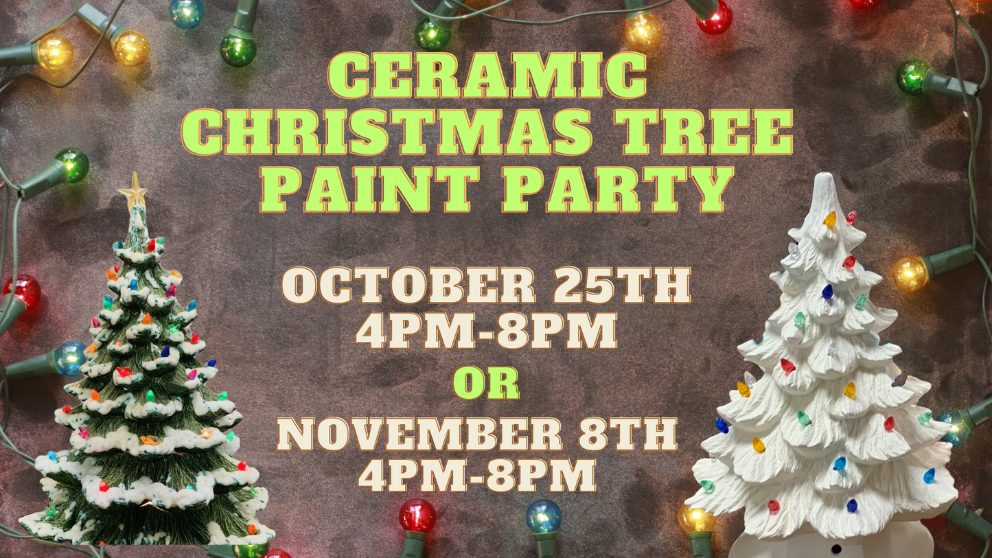 Glass Howes Ceramic Christmas Tree Paint Party