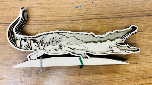 Gator layered Wood Scene