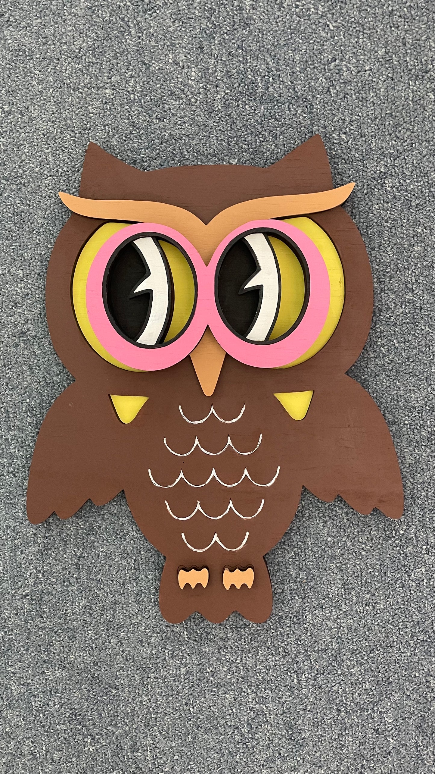 Owl wood 3D plaque