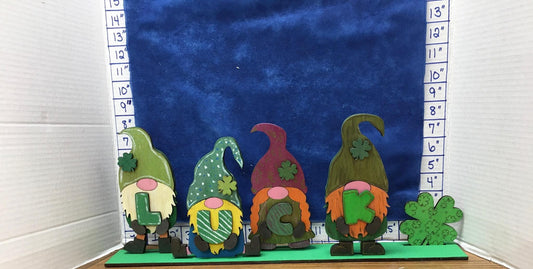 Luck gnomes layered Wood Scene