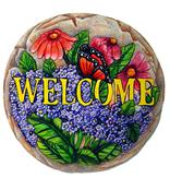 Welcome Periwinkle Plaque Garden stone