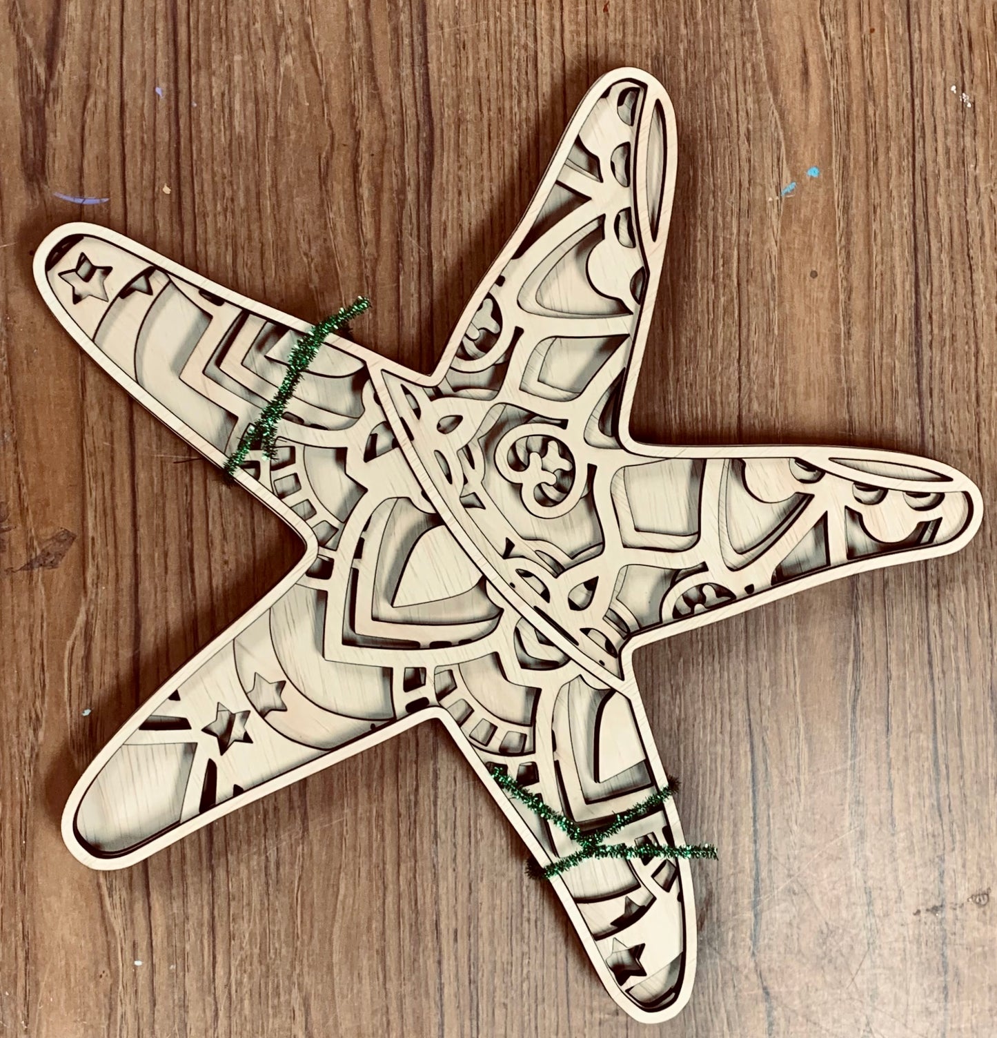 Starfish Layered Wood Mandala plaque