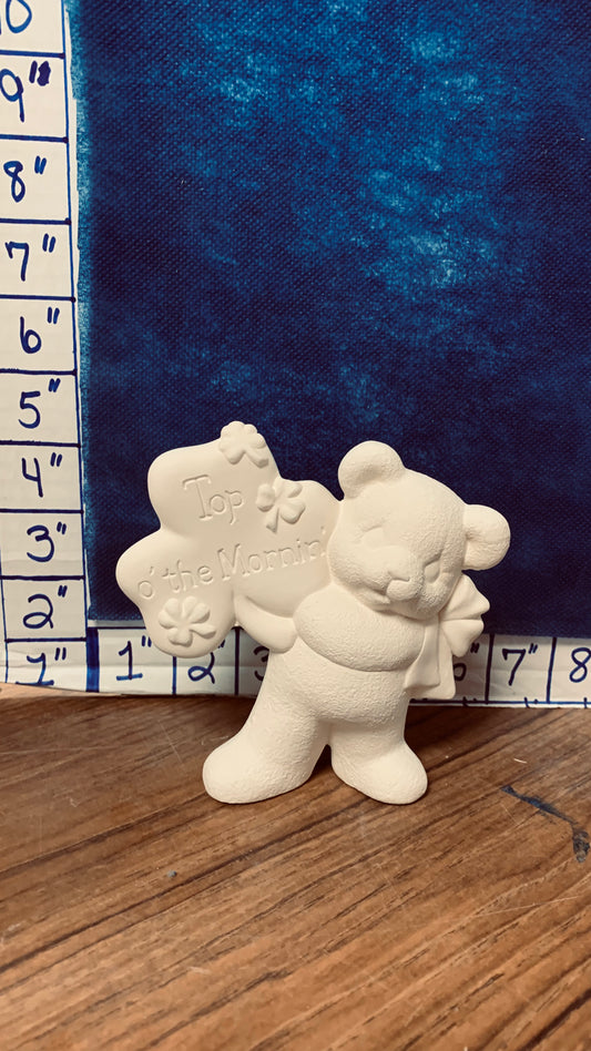 Bear holding clover Top of the Morning