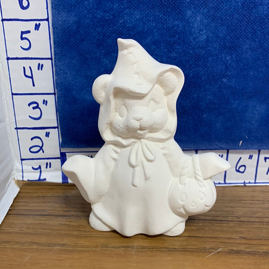 Ghost bear standing w/pumpkin
