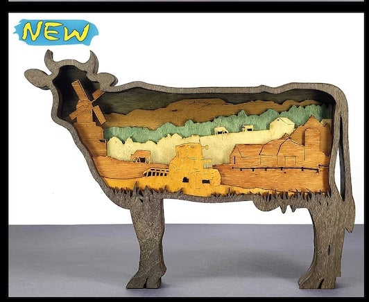 Cow layered Wood scene