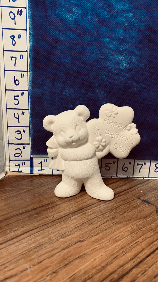 Bear Happy St Patrick clover