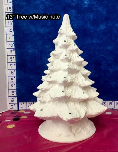 Christmas Tree w/Musical Instrument base 13”