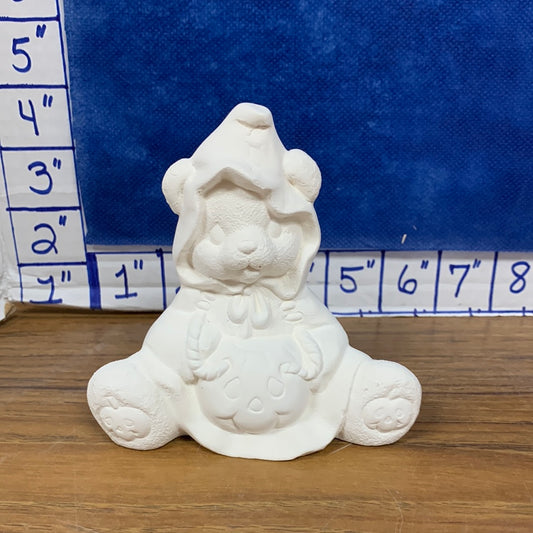 Ghost bear sitting w/pumpkin