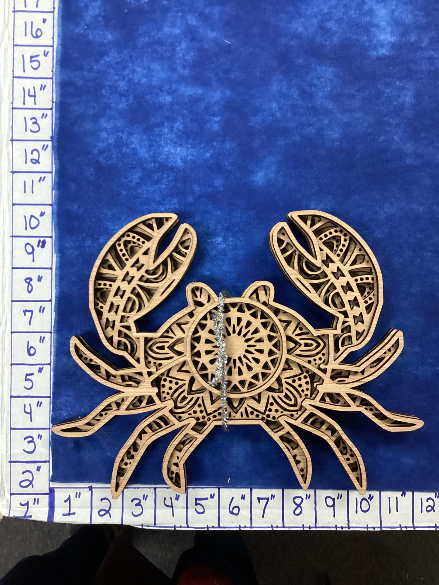 Mini Crab 3D Wood Mandala plaque