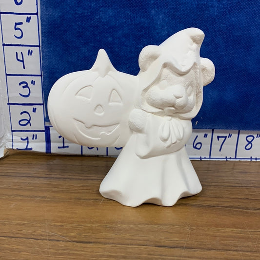 Ghost bear w/pumpkin on right