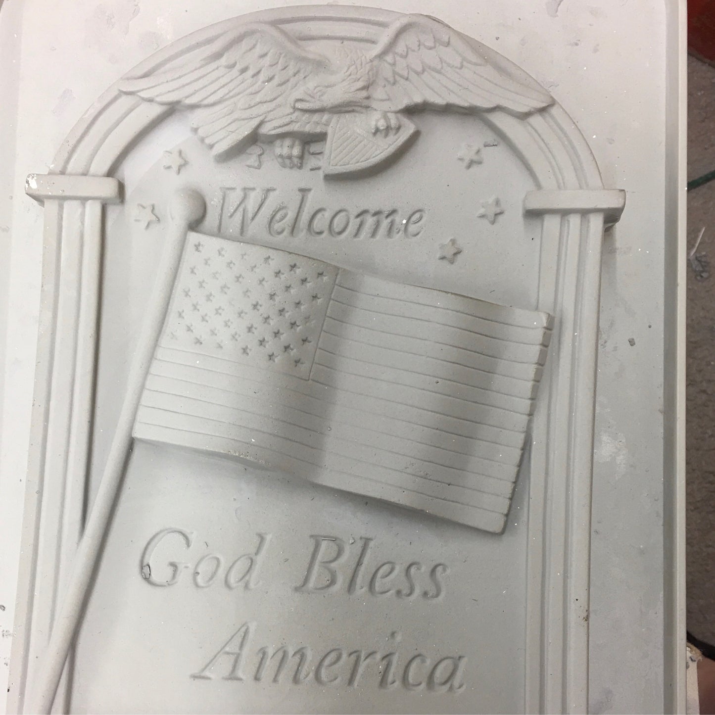 Welcome God bless America plaque